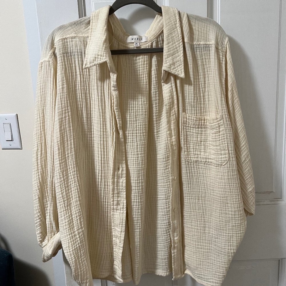 Oversized white button down